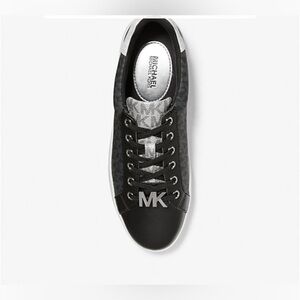 Michael Kors Poppy Color-Block Logo Sneaker Black and White Athletic Shoes